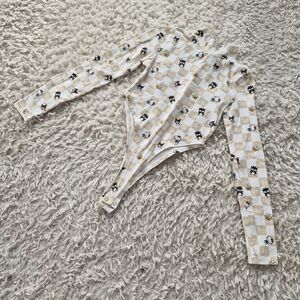 Checkered Long Sleeve Bodysuit